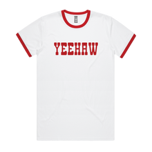 Load image into Gallery viewer, Front design of Unisex Yeehaw Ringer tee - Imprint Merch - E-commerce