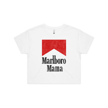 Load image into Gallery viewer, Front design of Marlboro Mama Crop Tee - Landlocked Apparel - Imprint Merch - E-commerce
