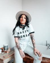 Load image into Gallery viewer, Nasty Woman Unisex Ringer Tee