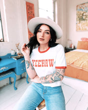 Load image into Gallery viewer, Unisex Yeehaw Ringer tee