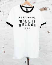 Load image into Gallery viewer, What Would Willie Nelson Do Ringer Tee
