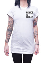 Load image into Gallery viewer, ON SALE Unisex Menace To Society Tee - White

